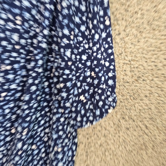 Michael Kors Top Womens Large Blue Off The Shoulder Blouse Sheer Casual Ladies - Picture 2 of 7